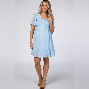 Pinkblush Swiss dot smocked top mini dress nwot